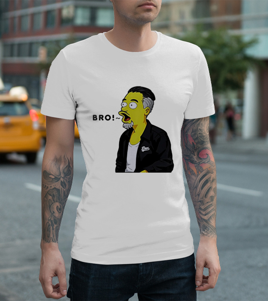 BRO The Simpson Basketball Player Inspired Character With Yellow Humor T-Shirt