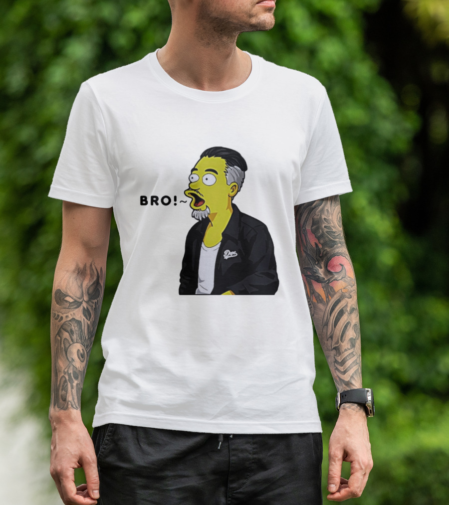 BRO The Simpson Basketball Player Inspired Character With Yellow Humor T-Shirt