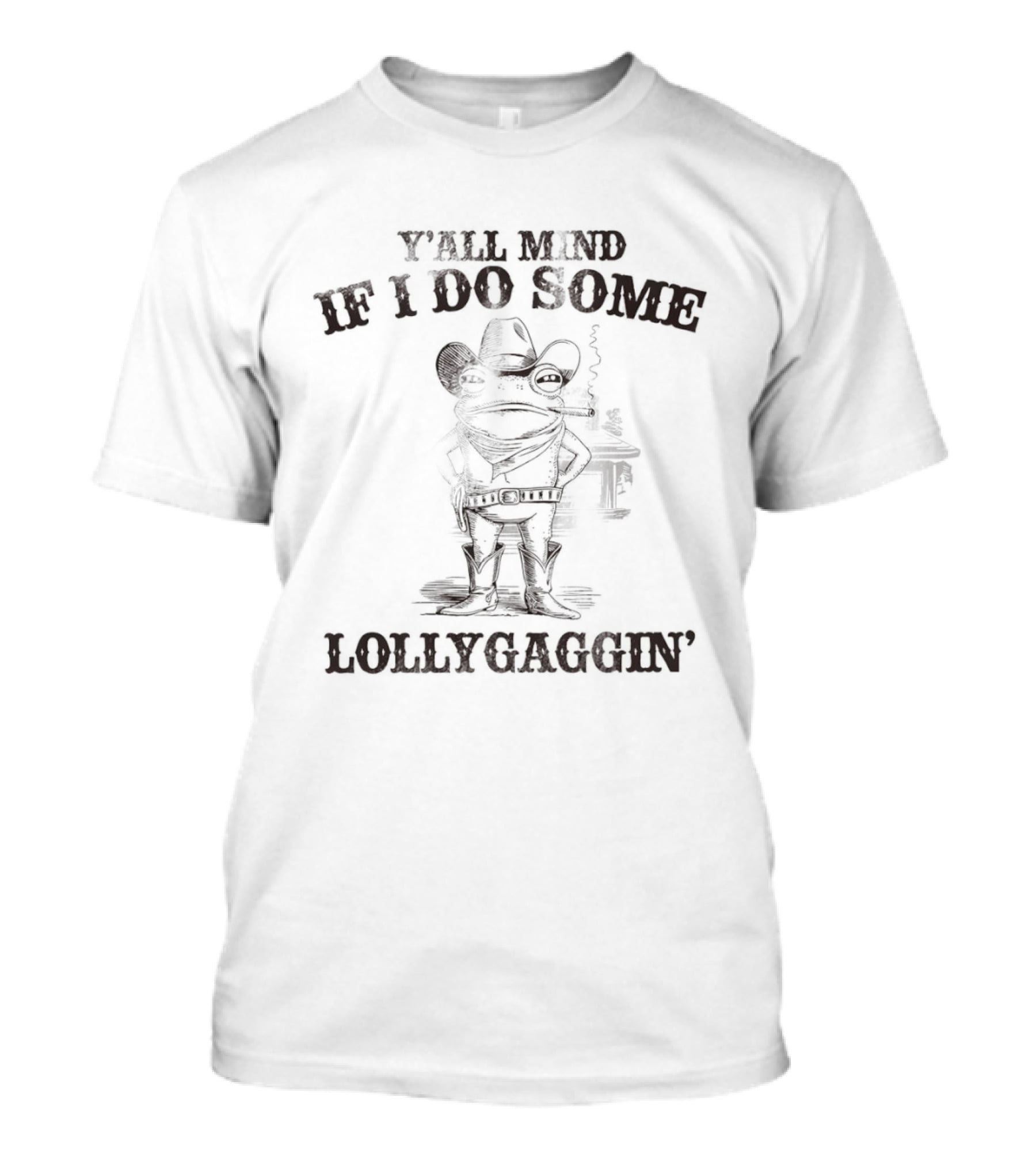 Cowboy Frog Y’all Mind If I Do Some Lollygagging Vintage T-Shirt