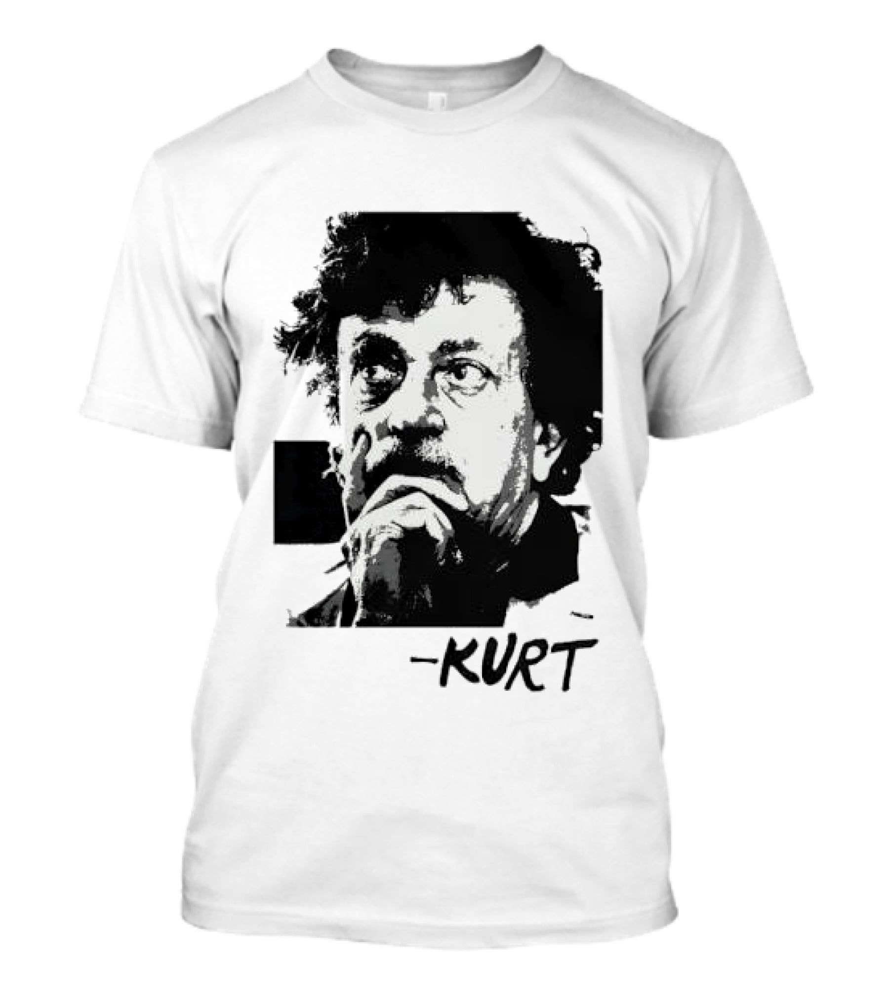 Kurt Vonnegut Vintage Portrait Signature T-Shirt