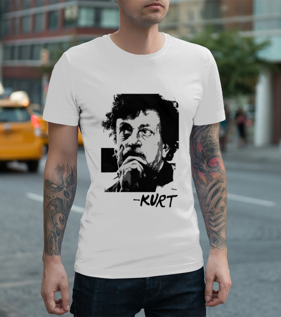 Kurt Vonnegut Vintage Portrait Signature T-Shirt