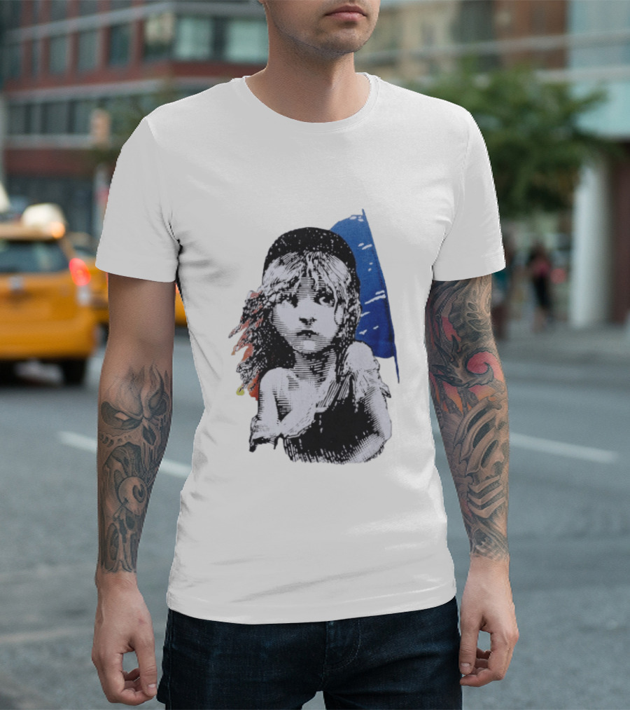 Les Miserables Cosette Vintage Illustration Blue Red T-Shirt