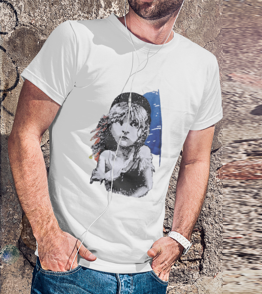 Les Miserables Cosette Vintage Illustration Blue Red T-Shirt