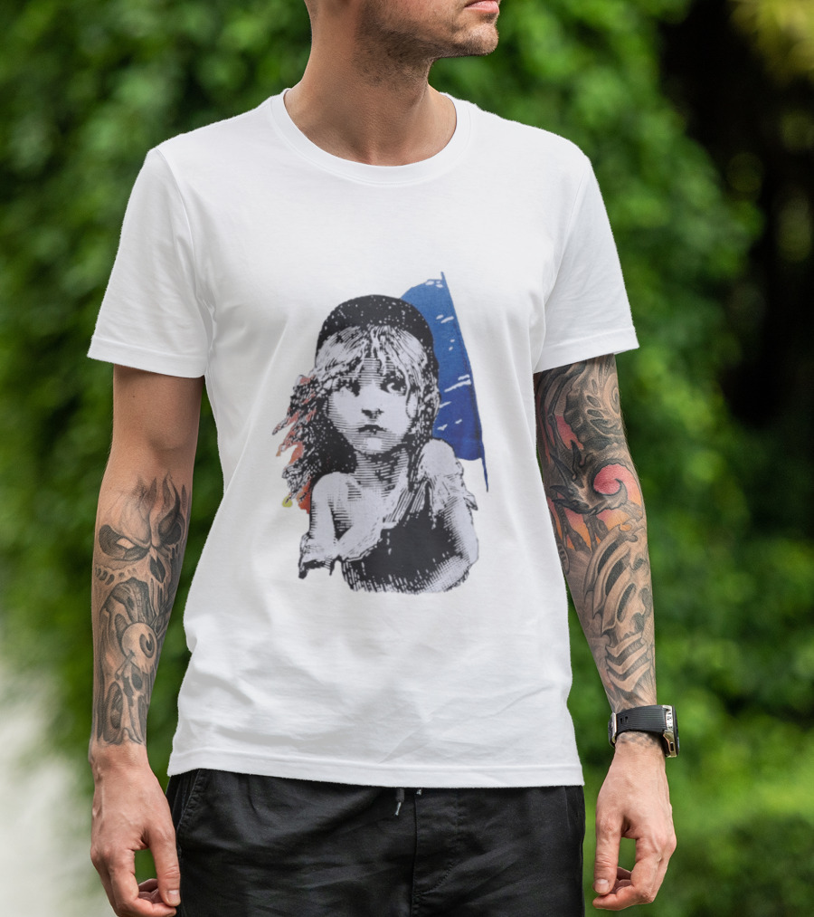 Les Miserables Cosette Vintage Illustration Blue Red T-Shirt