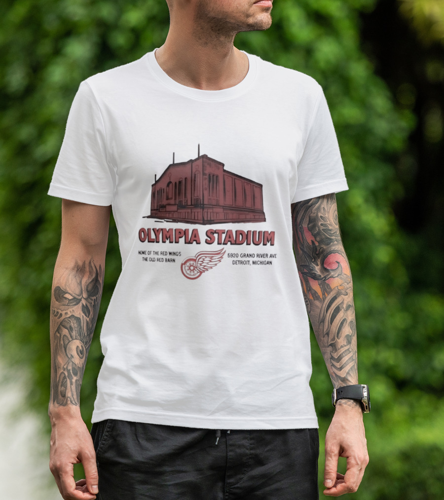 Olympia Stadium Home Of Detroit Red Wings Historic Venue In Detroit Michigan T-Shirt