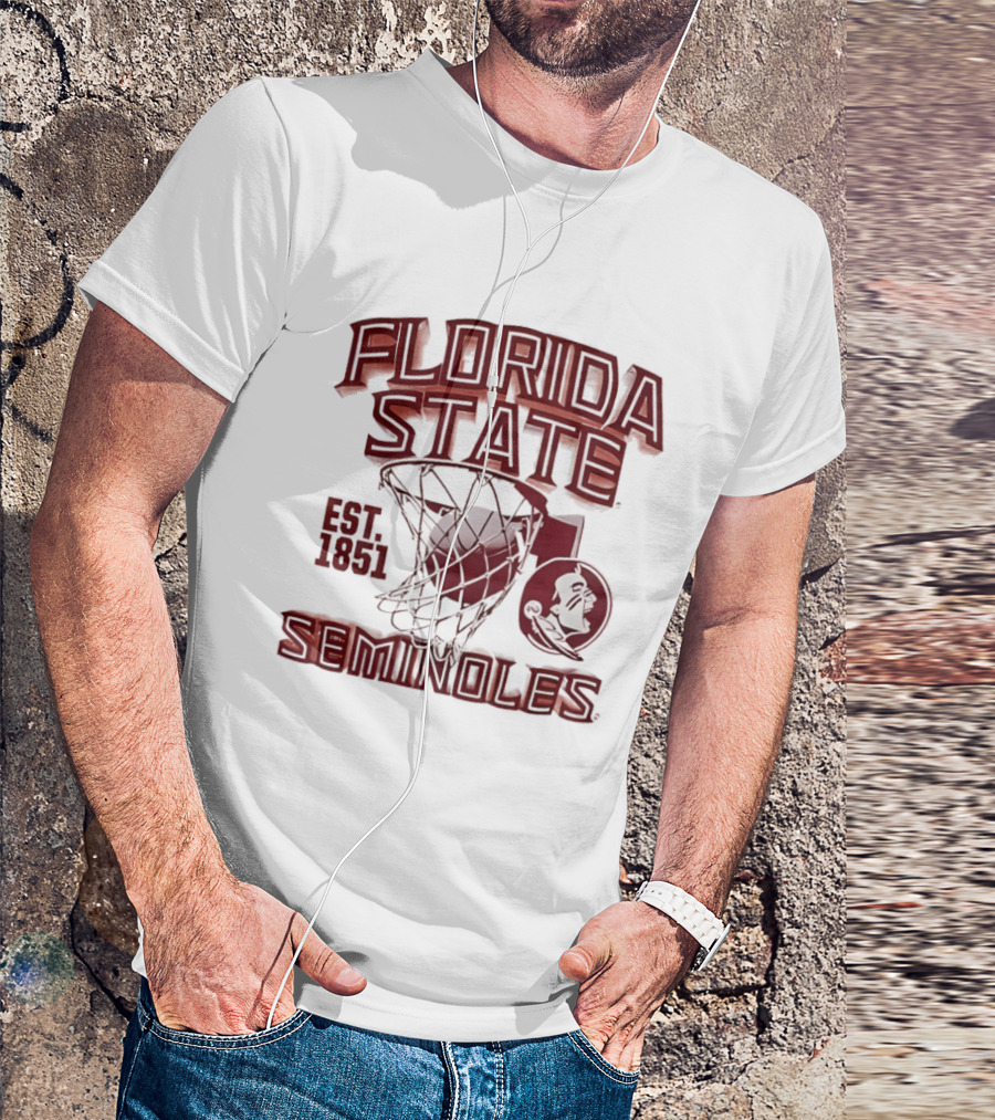 Florida State Seminoles Basketball Est 1851 Vintage Hoop T-Shirt