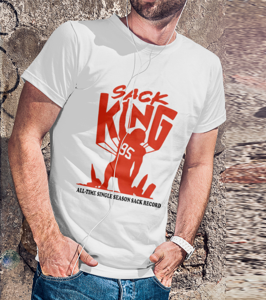 Myles Garrett 95 Sack King All Time Single Season Sack Record Cleveland Browns T-Shirt