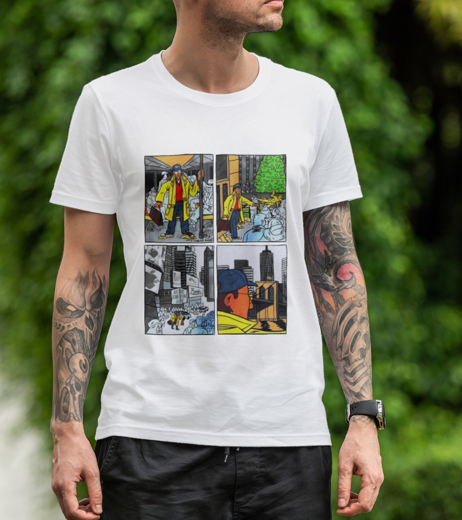Holiday Comic Pocket NYC Urban Christmas Scenes T-Shirt