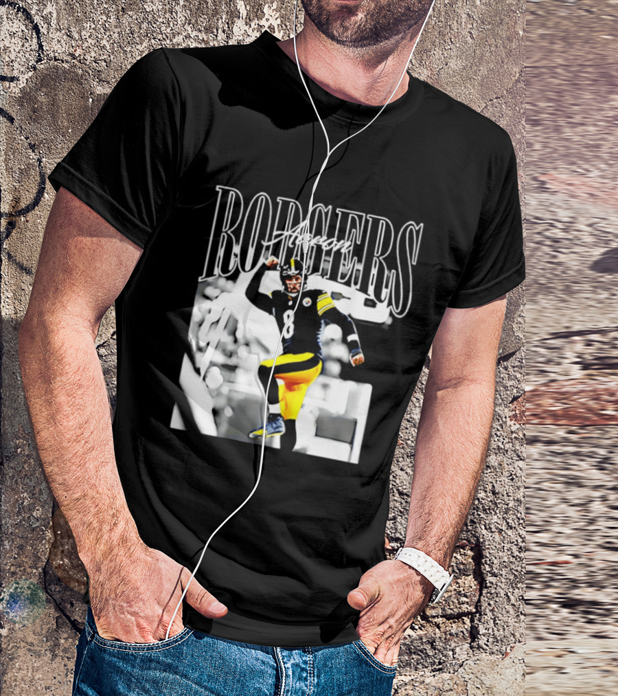 Rodgers 8 Steelers Black And Yellow Football Player T-Shirt