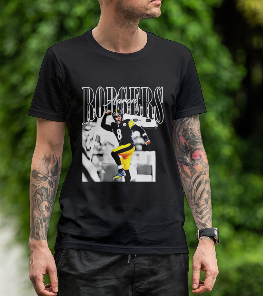 Rodgers 8 Steelers Black And Yellow Football Player T-Shirt