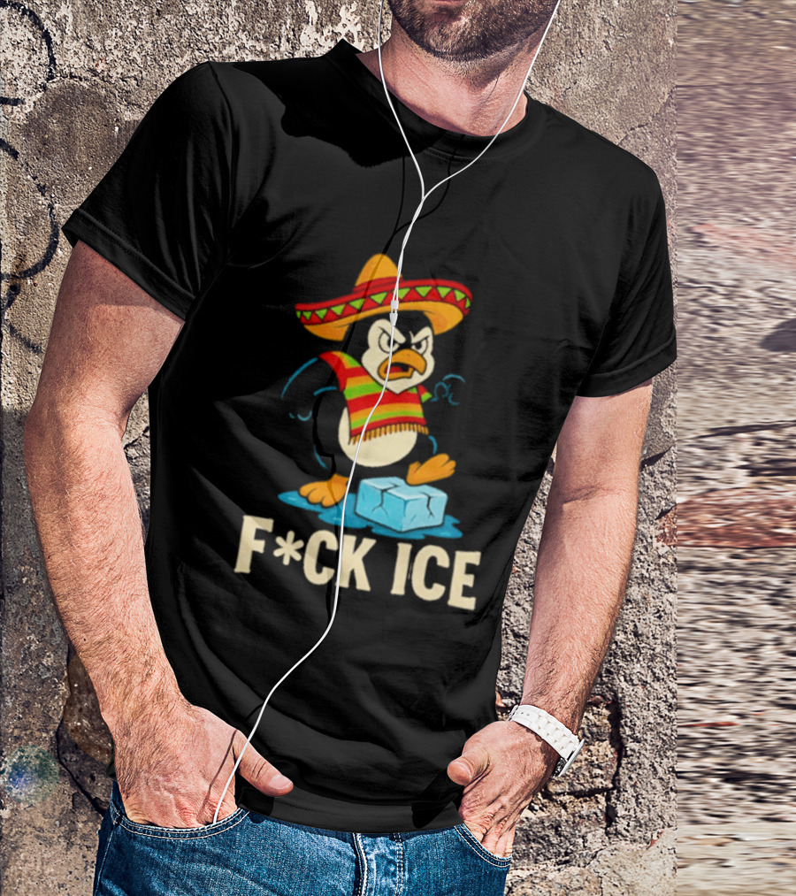 Angry Penguin Sombrero F*ck Ice T-Shirt