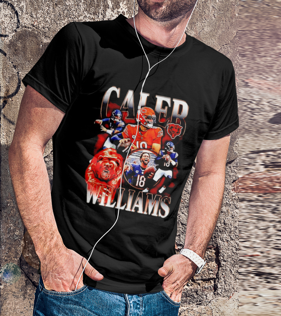 Caleb Williams Chicago Bears Quarterback Collaboration With Bear And Team T-Shirt
