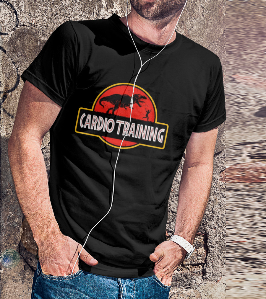 Cardio Training Dinosaur Exercise Jurassic Park Rex Running T-Shirt