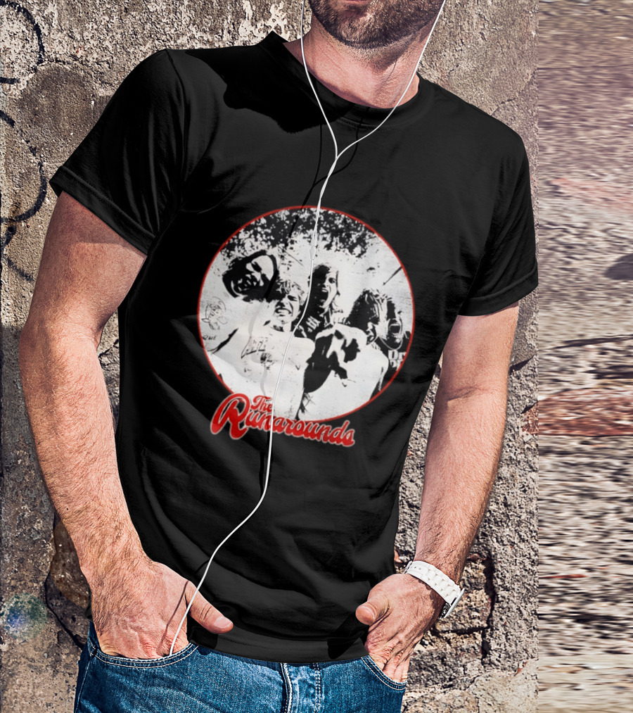 The Runarounds Band Black And White Circle Group Photo T-Shirt