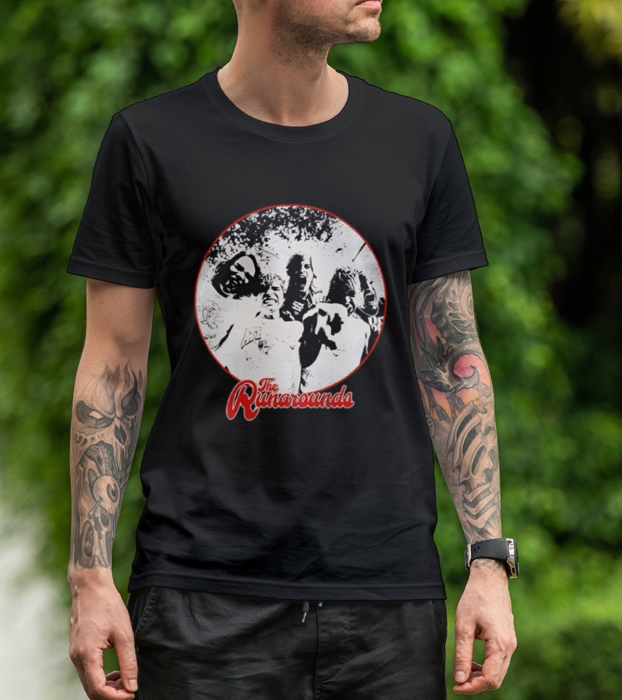 The Runarounds Band Black And White Circle Group Photo T-Shirt