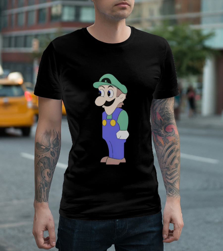 Look At Front Of For Boobs Luigi Funny Meme T-Shirt