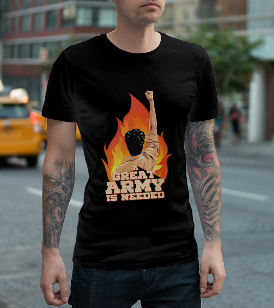 Parasakthi A Great Army Is Needed Raised Fist Flame T-Shirt