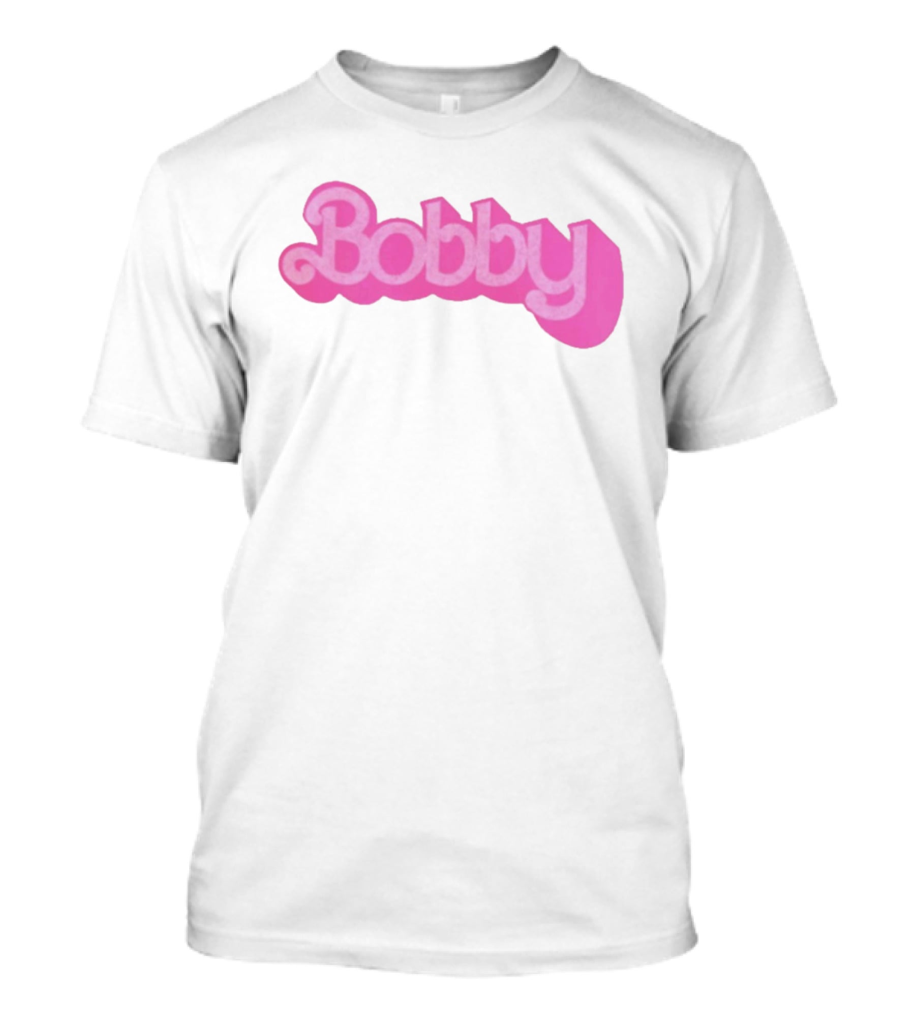 Bobby Pink Text Style Bob Weir Barbie Font T-Shirt