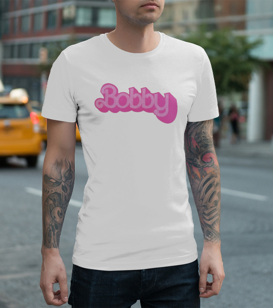 Bobby Pink Text Style Bob Weir Barbie Font T-Shirt