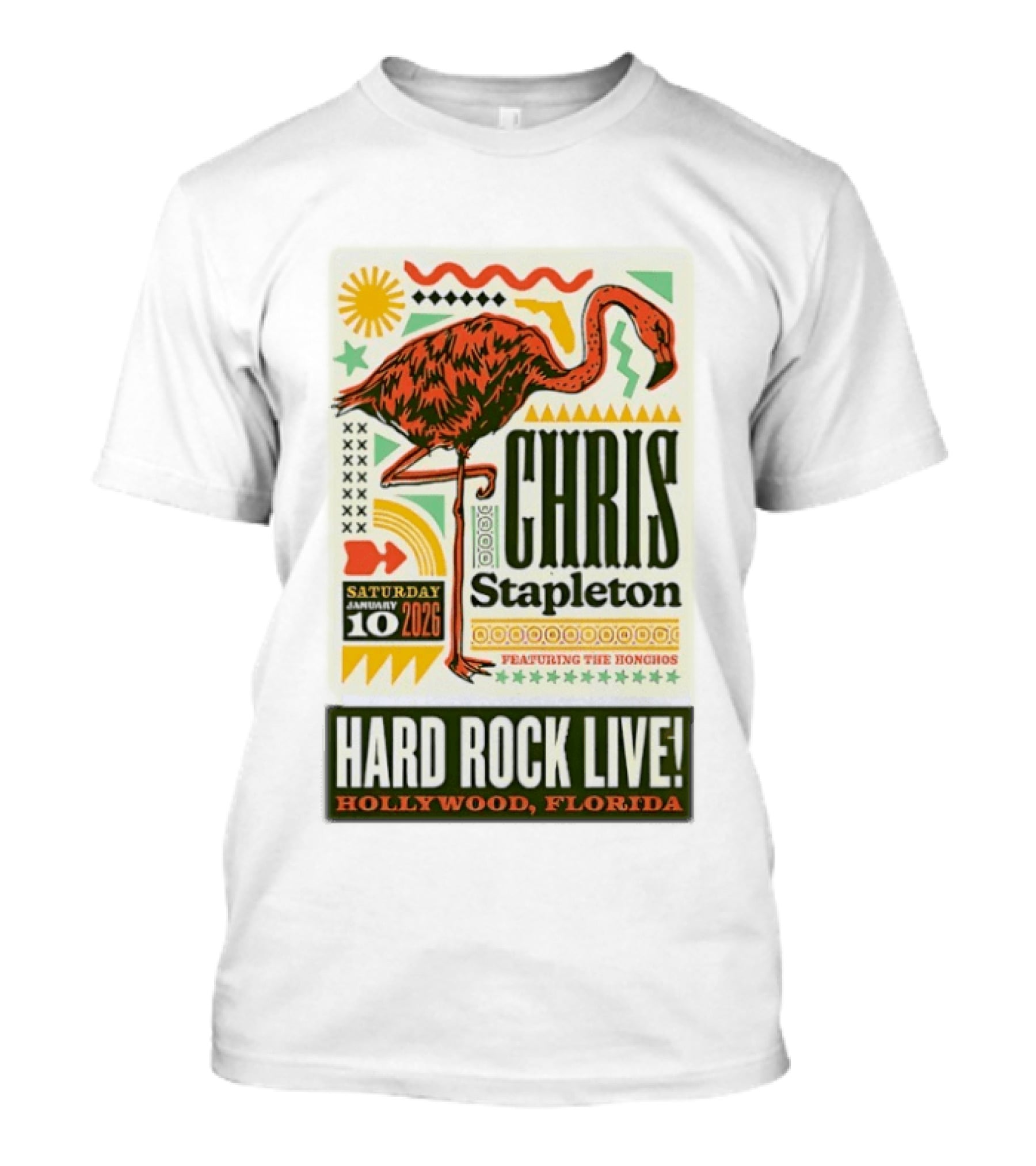 Chris Stapleton Featuring The Honchos Hard Rock Live Hollywood Florida January 10 2026 T-Shirt