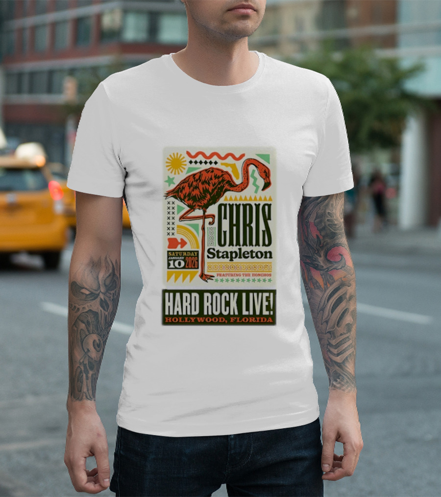 Chris Stapleton Featuring The Honchos Hard Rock Live Hollywood Florida January 10 2026 T-Shirt