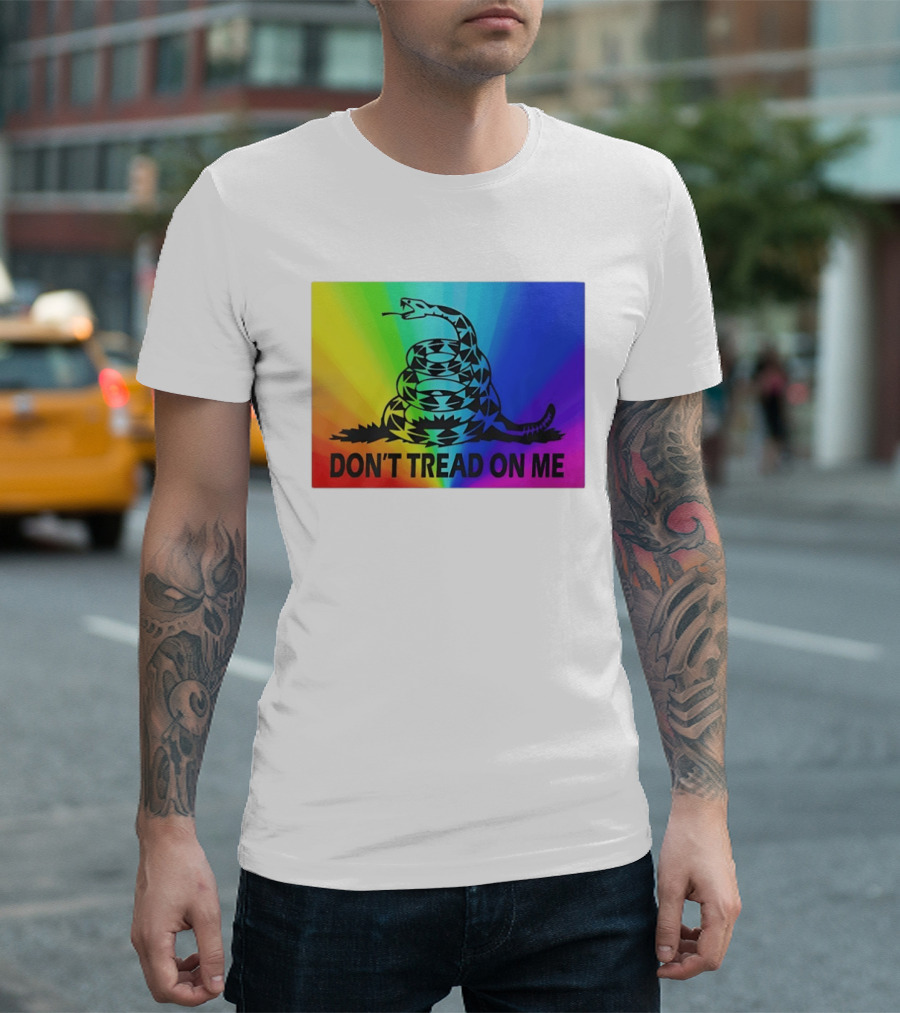Rainbow Don't Tread On Me Snake T-Shirt