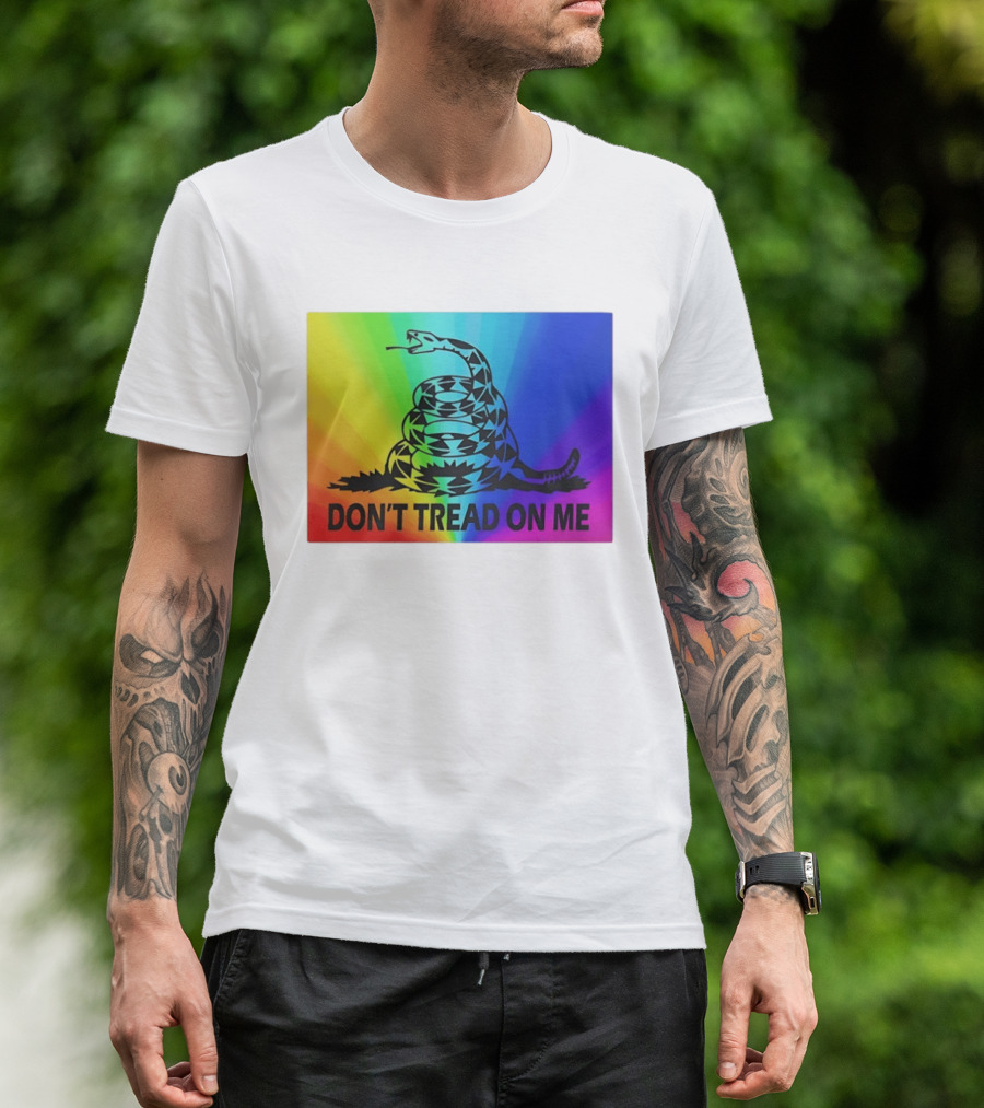 Rainbow Don't Tread On Me Snake T-Shirt