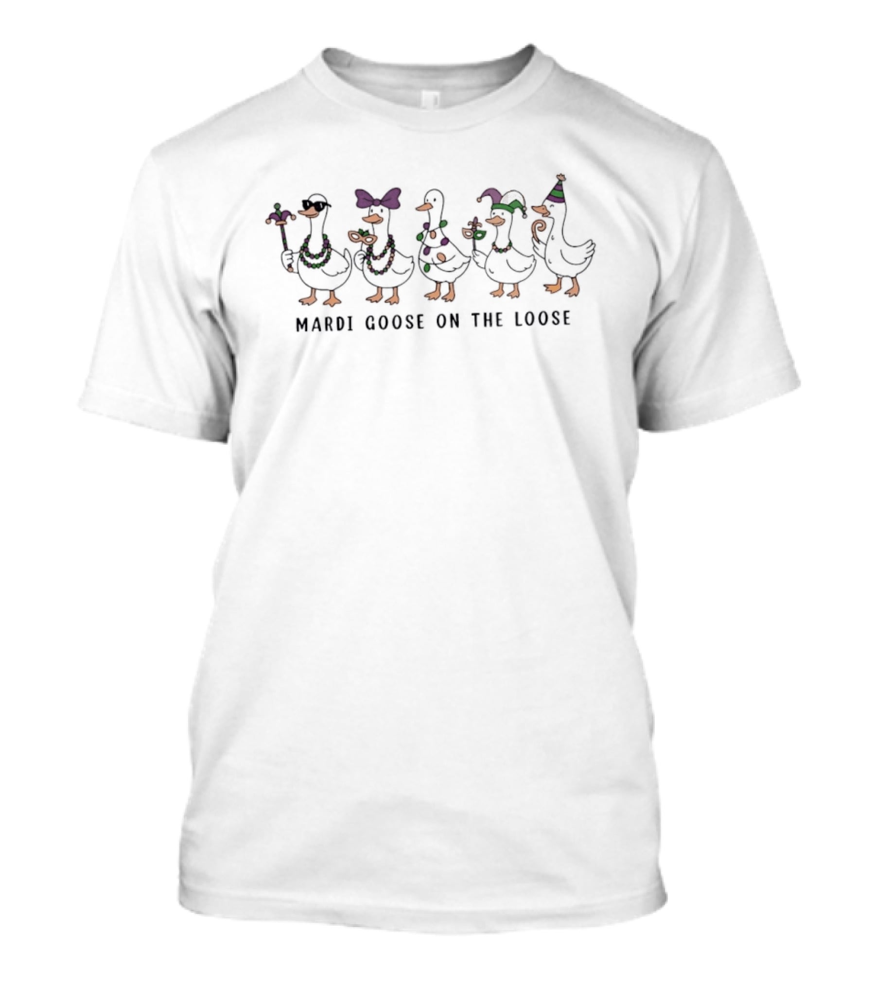 Mardi Goose On The Loose Funny Costume Parade T-Shirt
