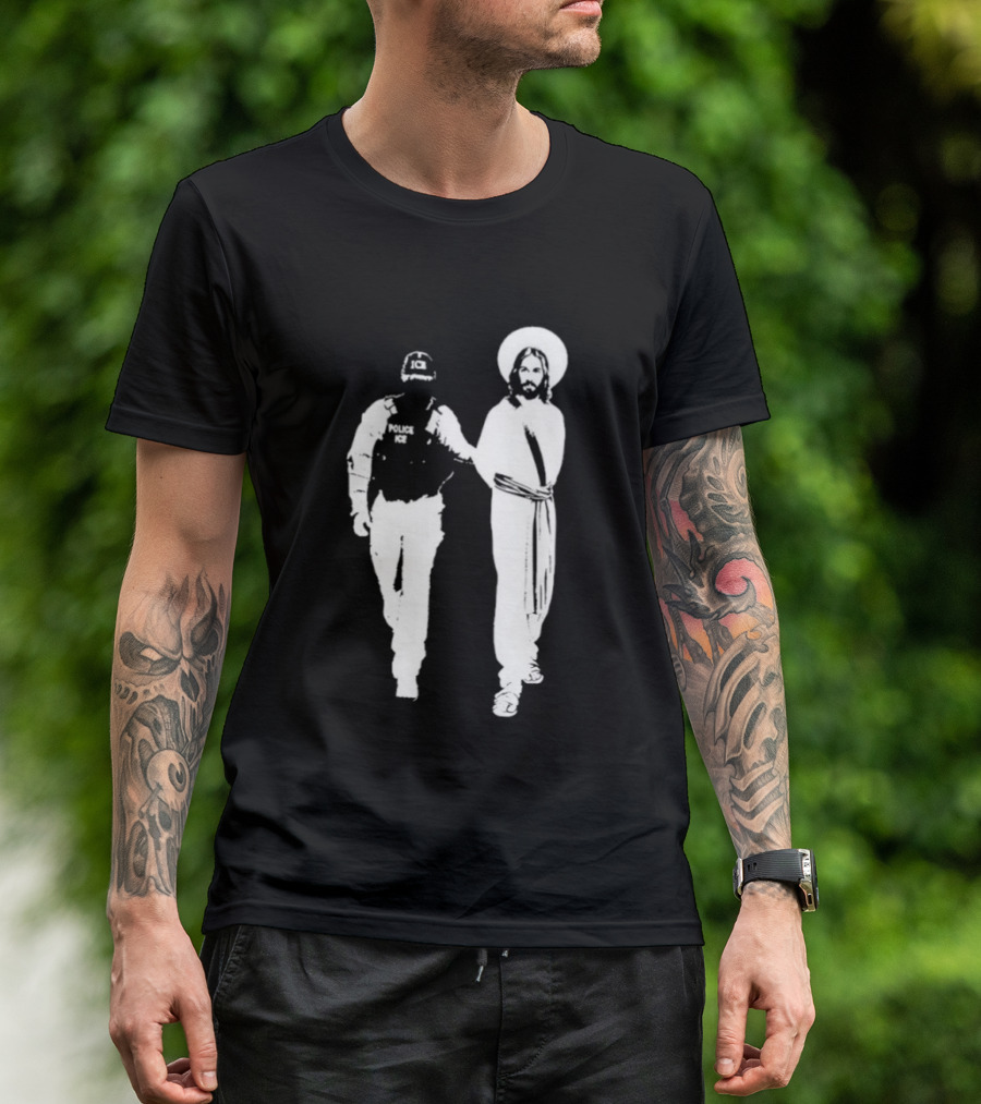 Anti Ice Jesus Arrested Iconic T-Shirt
