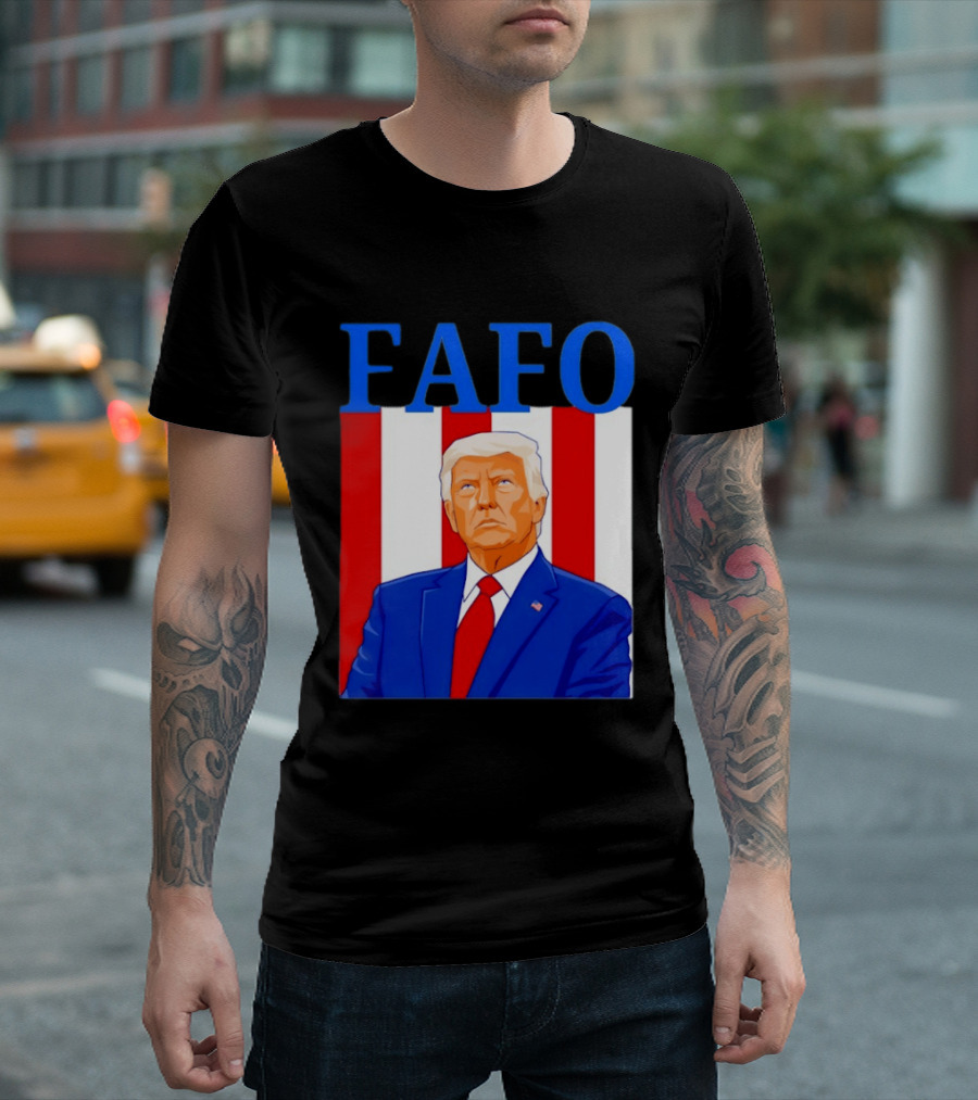 FAFO Trump USA Patriotic Bold Red White Blue T-Shirt