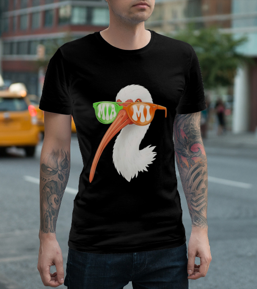 Miami White Ibis Sunglasses MIA MI T-Shirt