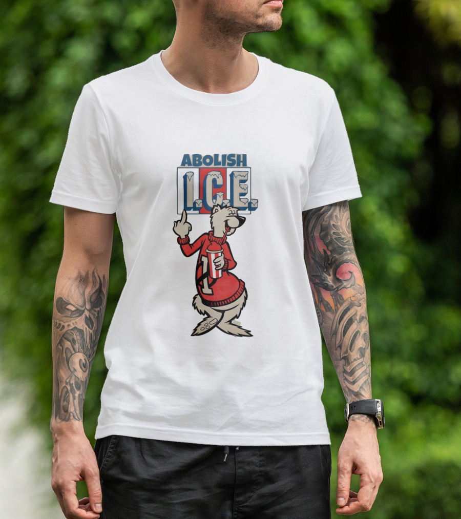 Abolish ICE Polar Bear Middle Finger T-Shirt