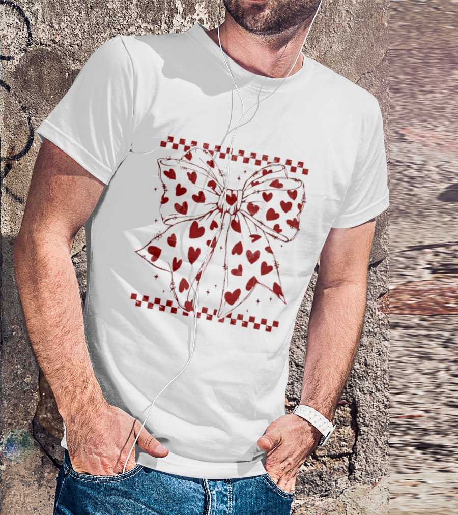 Coquette Bow Heart Valentine’s Day T-Shirt