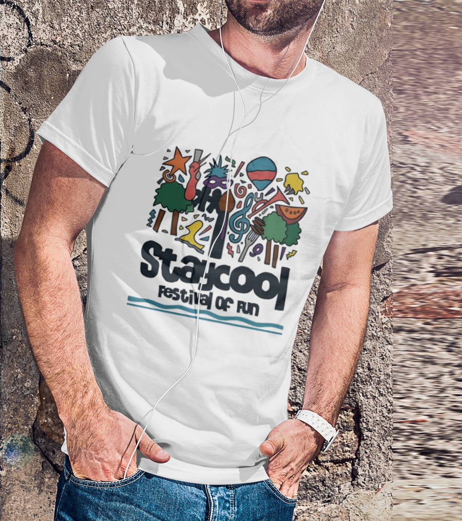 Staycool Festival Of Fun With Colorful Icons And Musical T-Shirt