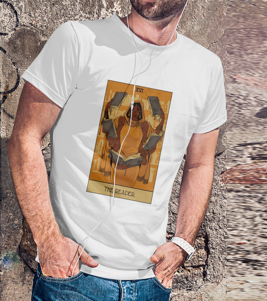 XVI The Reader Tarot Card Modern Witch Aesthetic Books Library T-Shirt