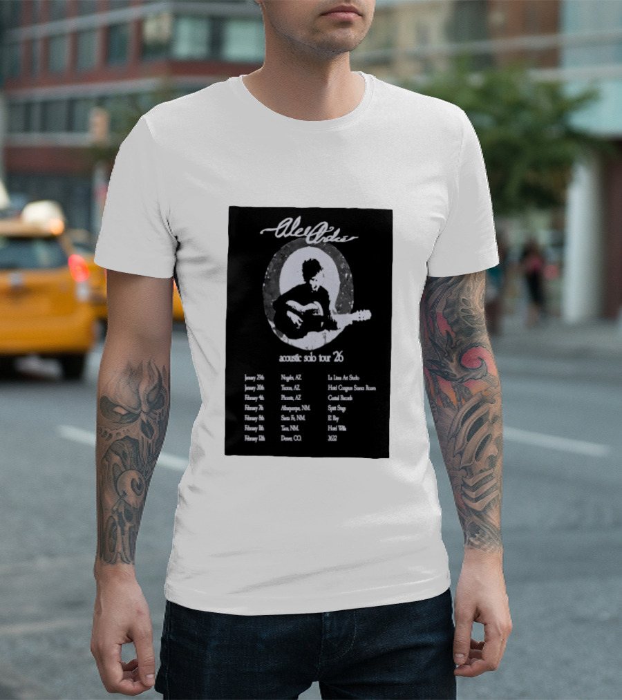 Alec André Acoustic Solo Tour 2026 Concert Dates And Locations T-Shirt