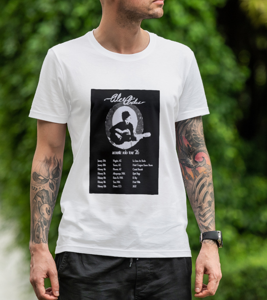 Alec André Acoustic Solo Tour 2026 Concert Dates And Locations T-Shirt