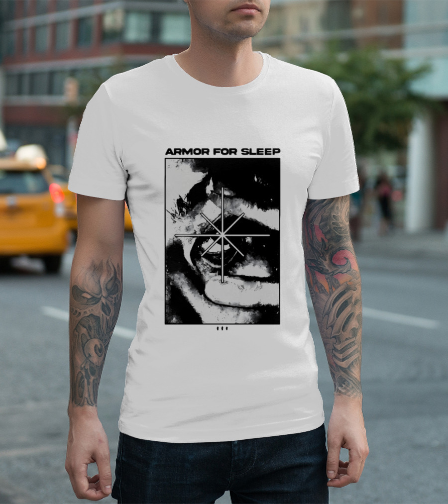 Armor For Sleep Eyeball Star Symbol Monochrome T-Shirt