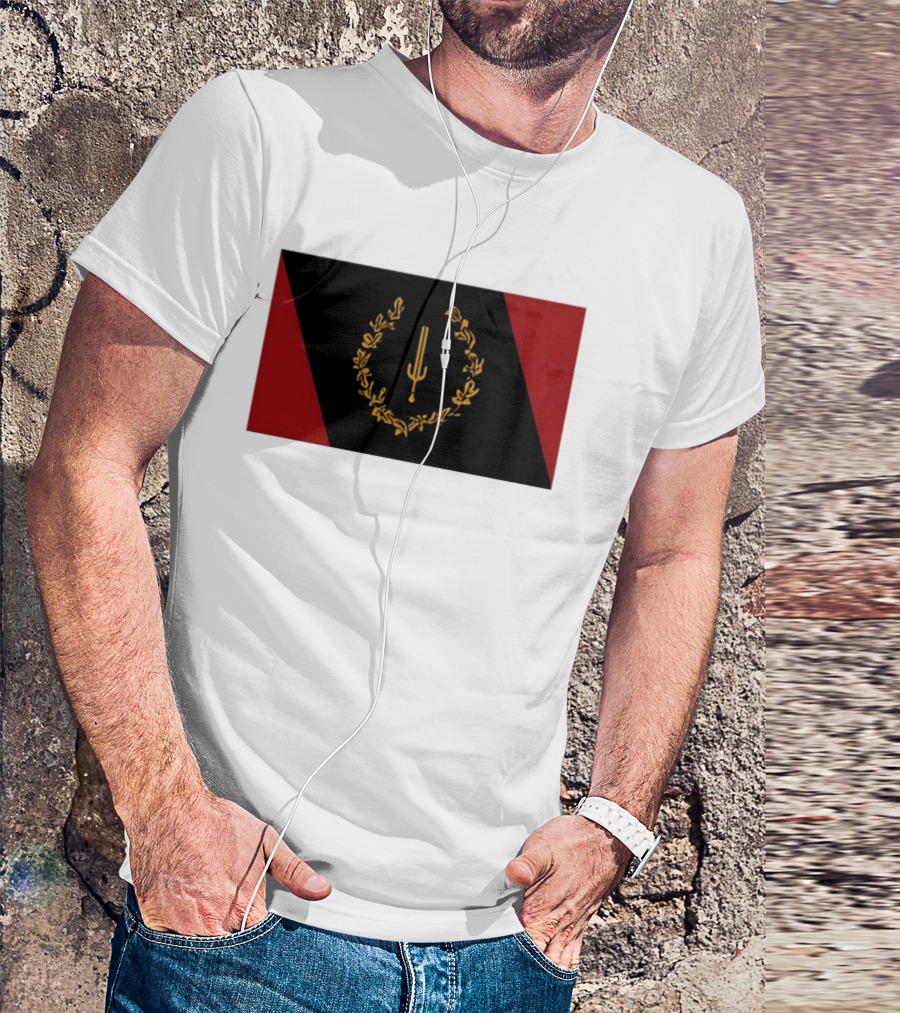 Black American Heritage Flag Laurel Wreath And Torch T-Shirt