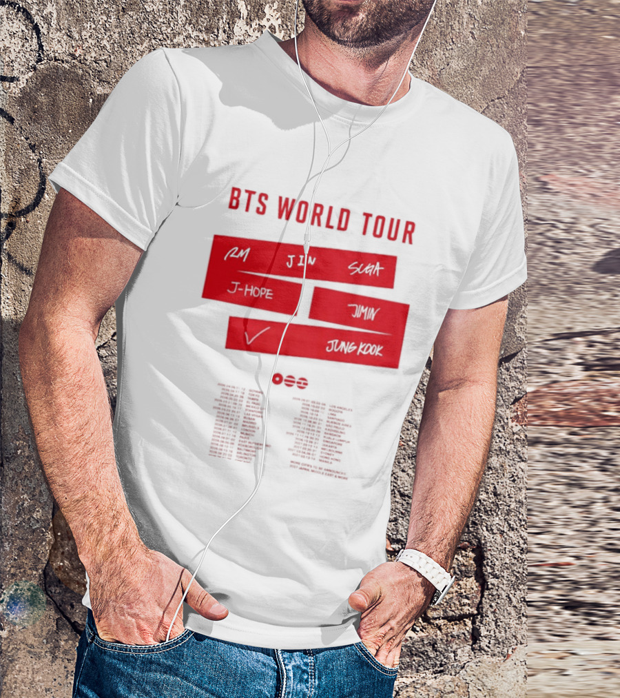 BTS World Tour 2026 RM Jin Suga J Hope Jimin V Jungkook Concert Tour Dates T-Shirt