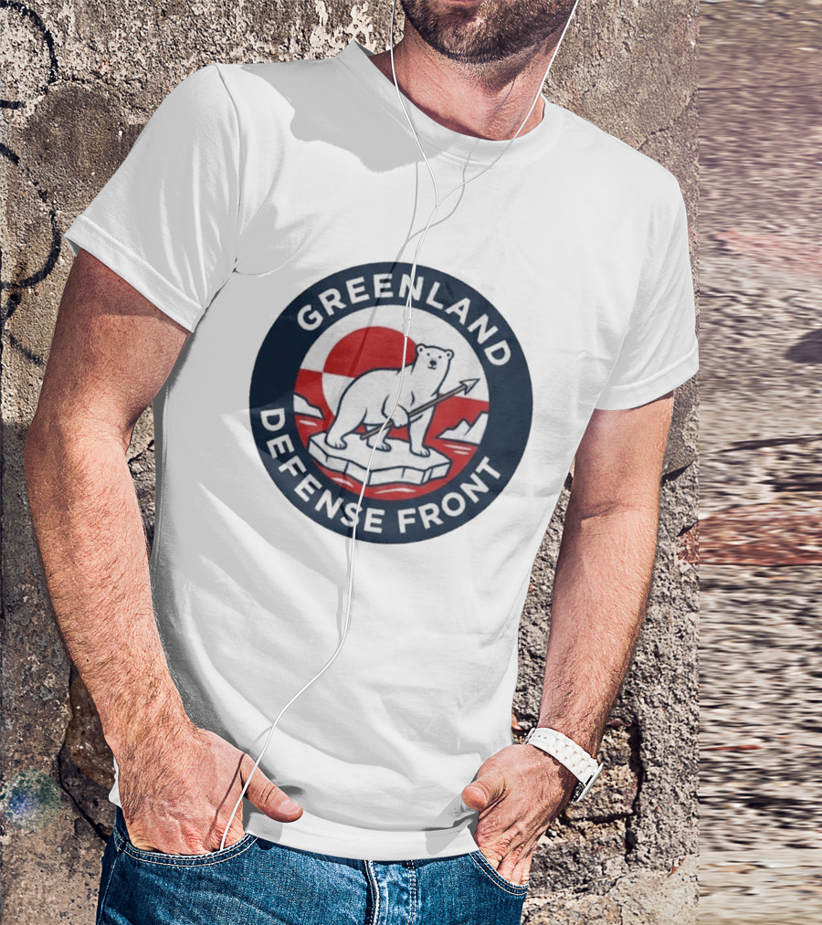 Greenland Defense Front Polar Bear And Spear Arctic T-Shirt