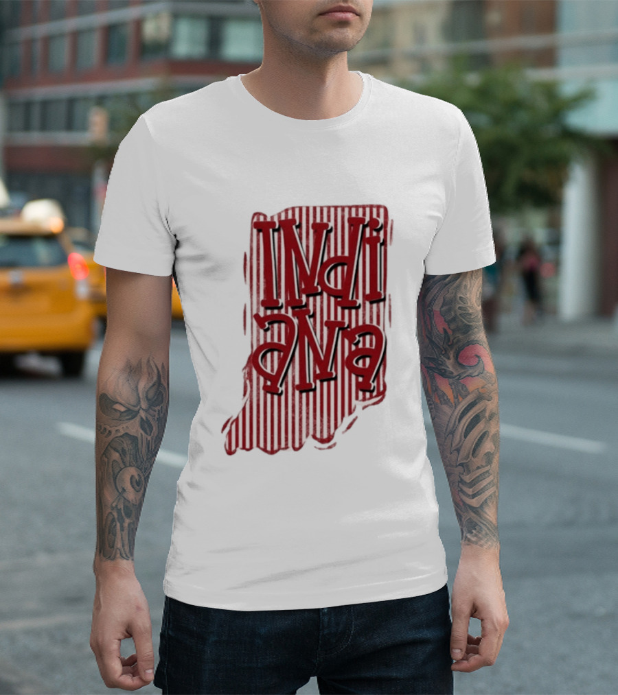 Indiana Stripe Hoosiers Football Indiana T-Shirt