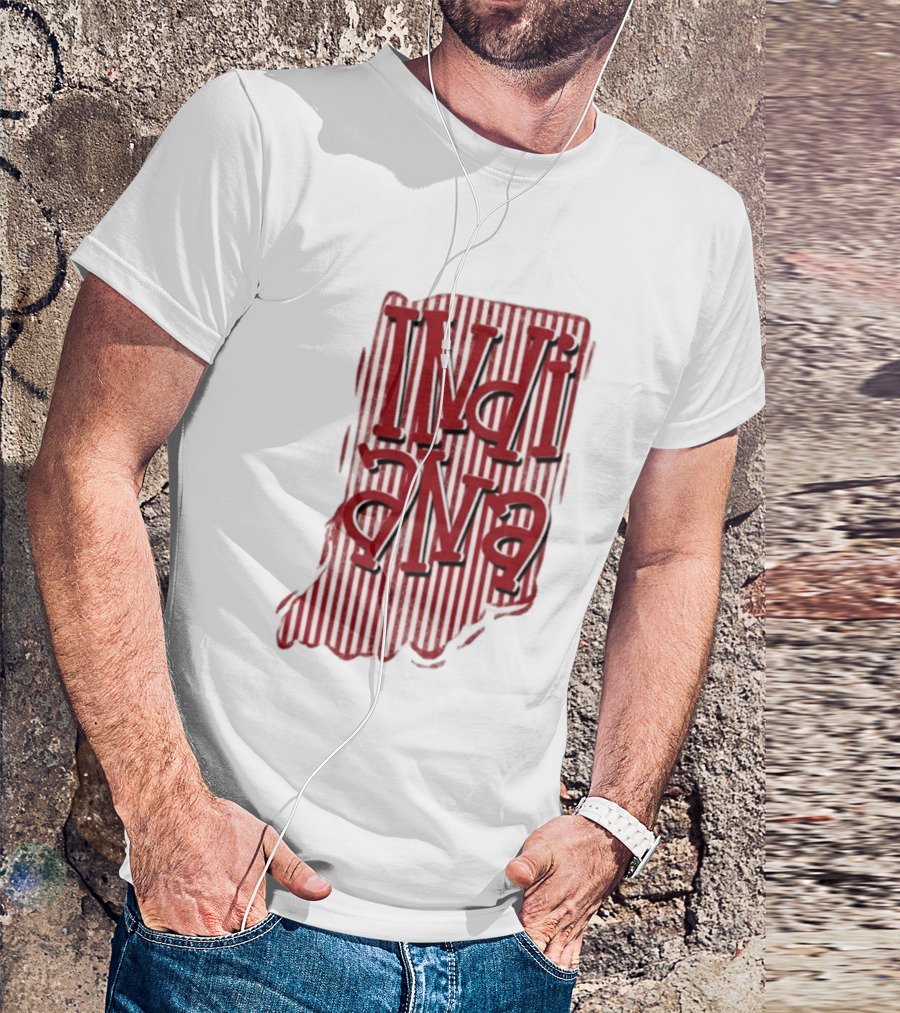 Indiana Stripe Hoosiers Football Indiana T-Shirt