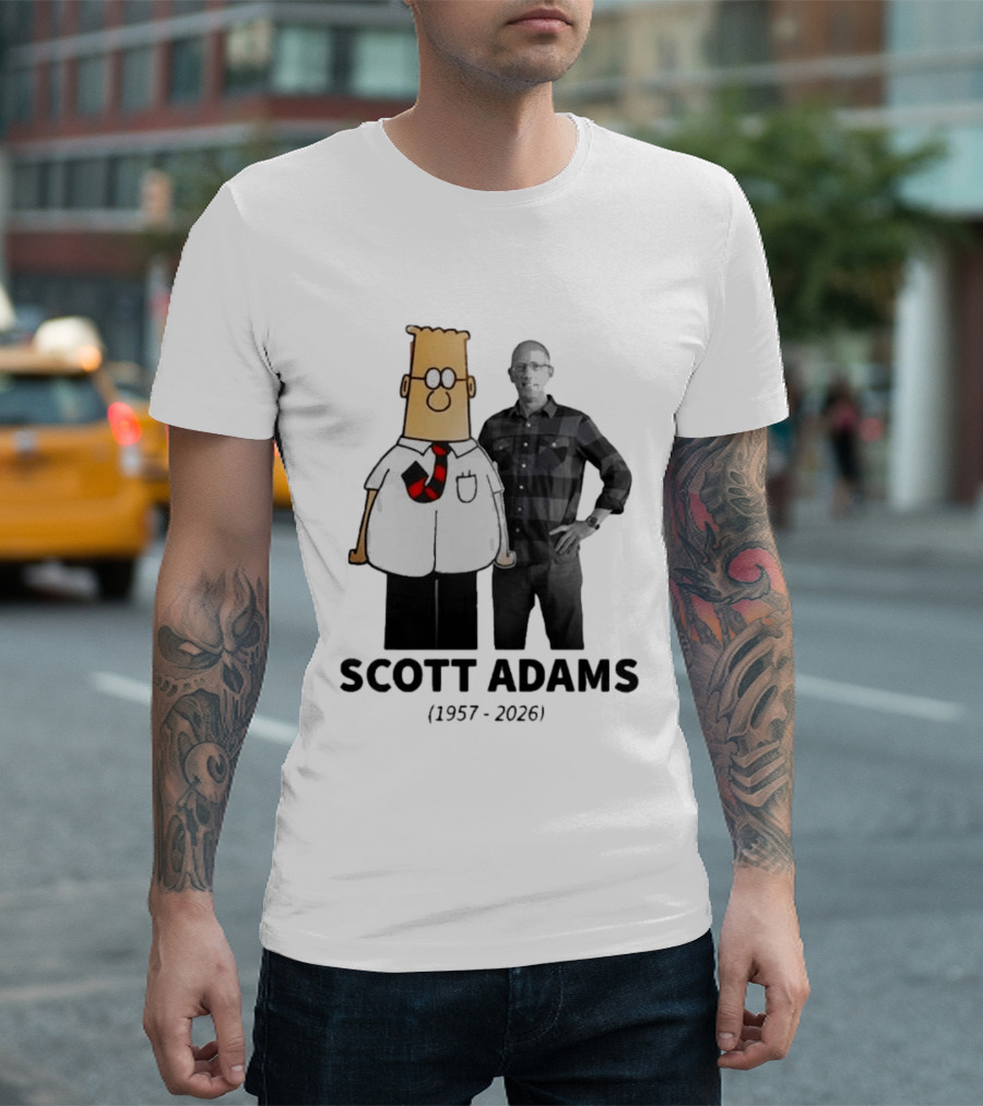 Scott Adams 1957 2026 Cartoon T-Shirt