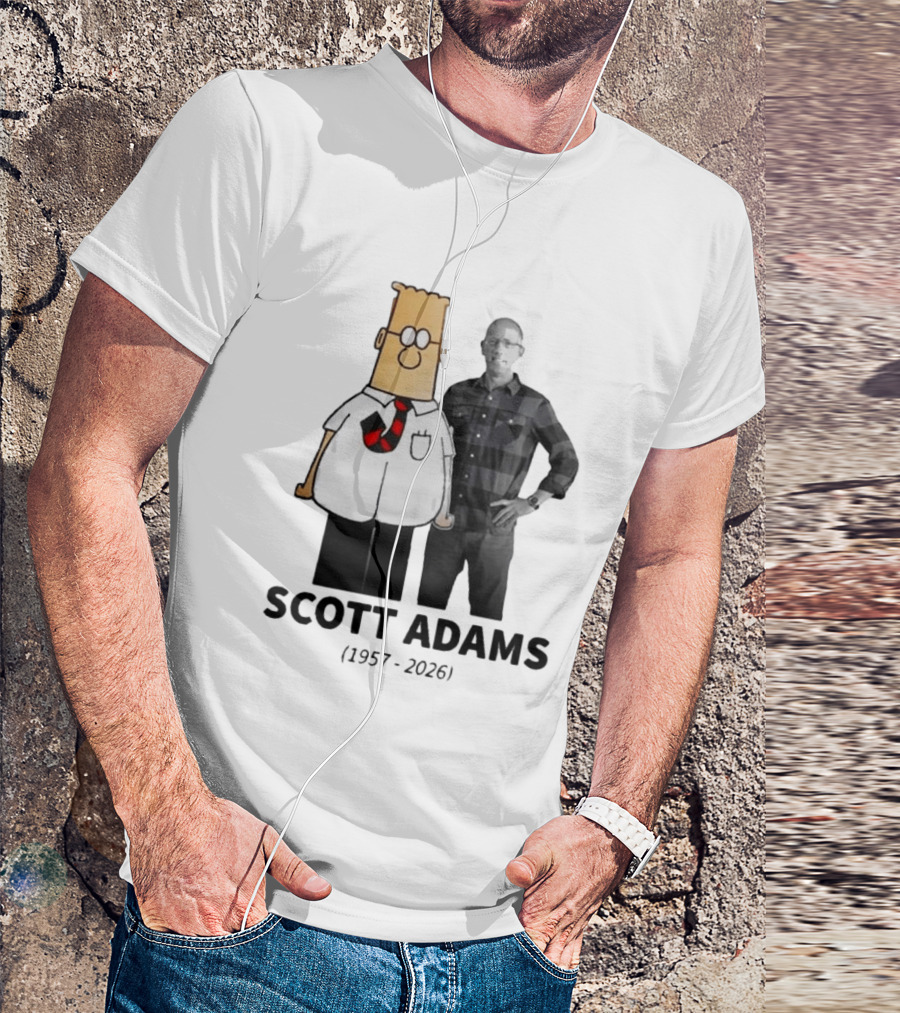 Scott Adams 1957 2026 Cartoon T-Shirt