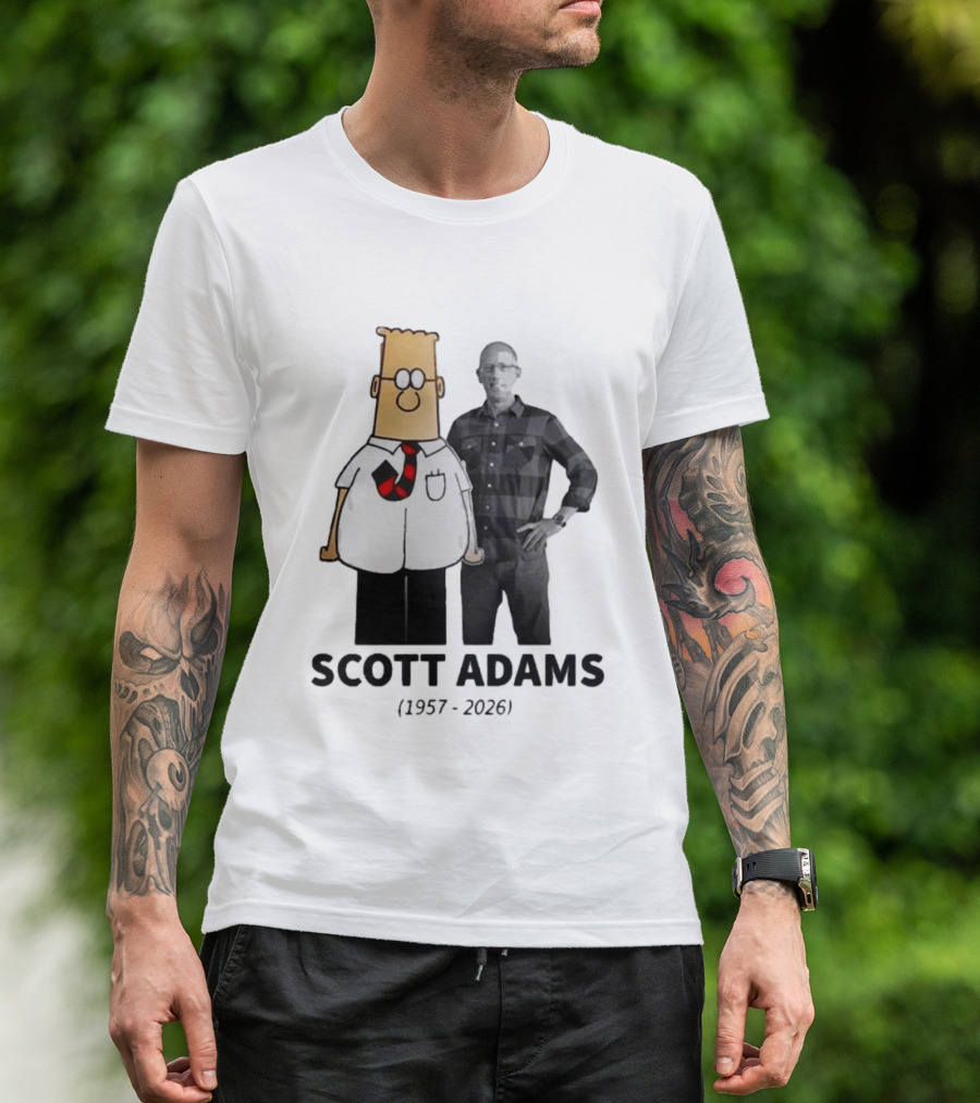 Scott Adams 1957 2026 Cartoon T-Shirt