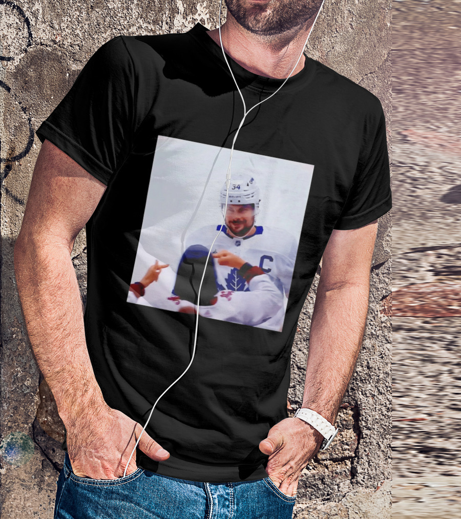 Auston Matthews Smirk Number 34 Maple Leafs Captain Ice Hockey Moment T-Shirt