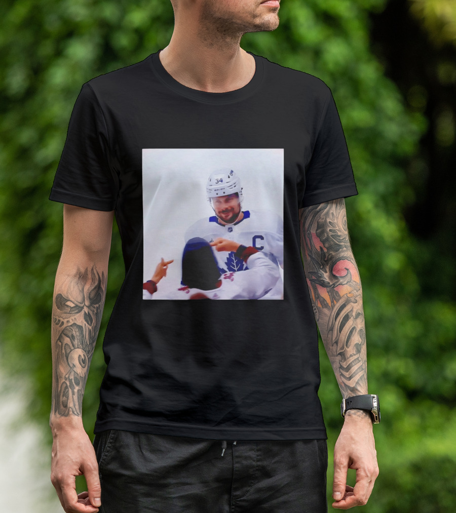 Auston Matthews Smirk Number 34 Maple Leafs Captain Ice Hockey Moment T-Shirt