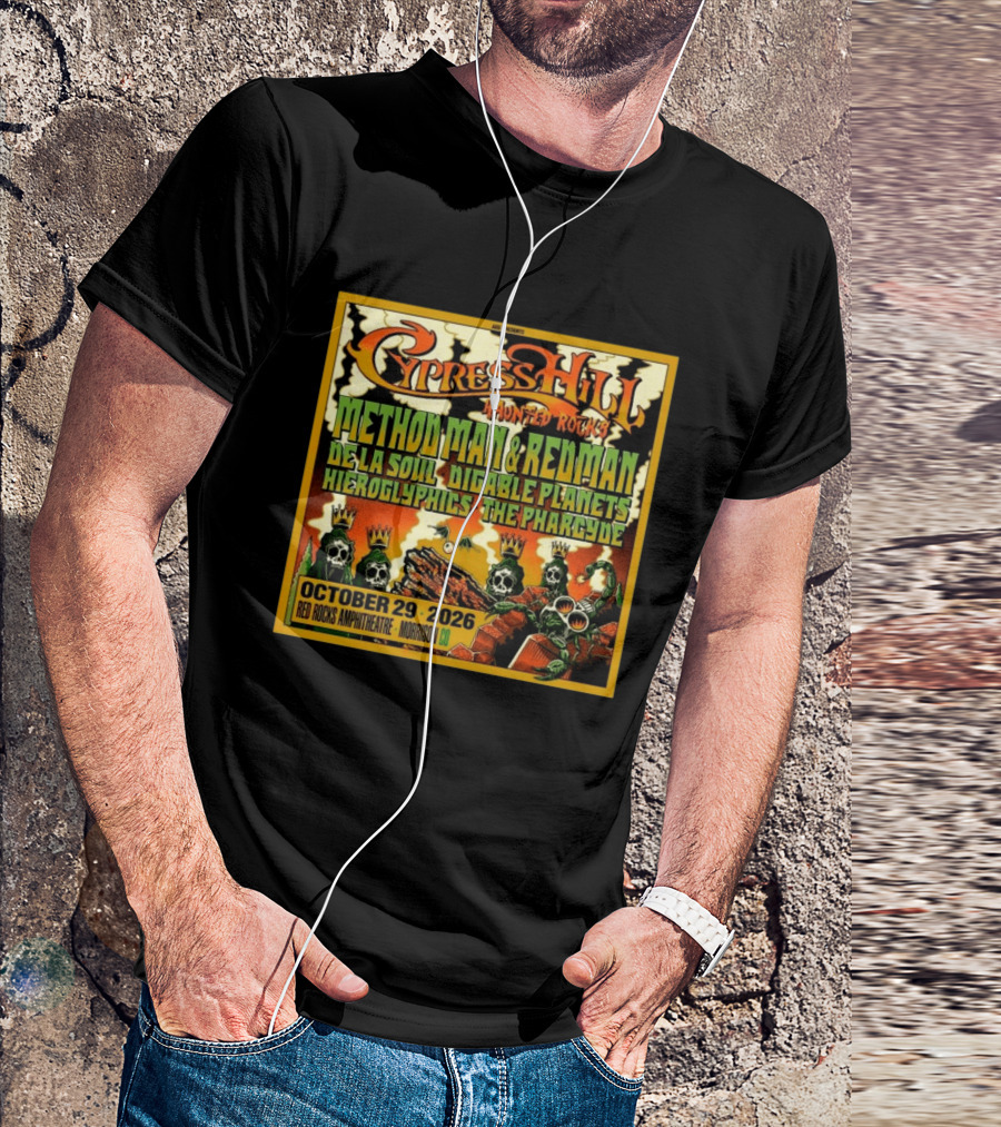 Cypress Hill Haunted Rocks 2026 At Red Rocks Amphitheatre In Morrison Colorado T-Shirt