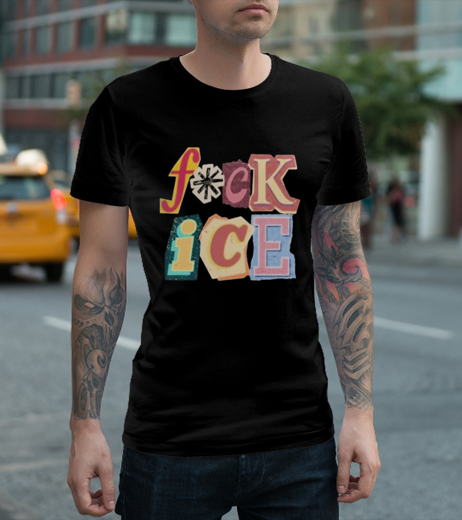 F*ck Ice Magazine Text Collage T-Shirt